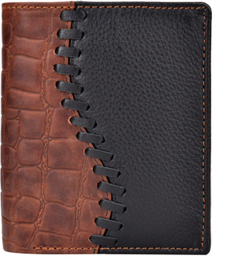 

Hidestitch Men Brown Genuine Leather Wallet(6 Card Slots), Black;brown-05