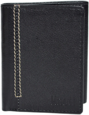 

Knott Men Black Genuine Leather Wallet(10 Card Slots), Black-07