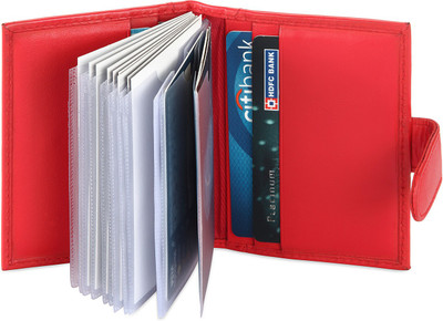 

Hide & Sleek 20 Card Holder(Set of 1, Red)