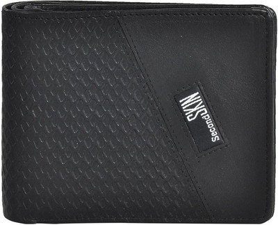 

Second Skin Men Black Genuine Leather Wallet(10 Card Slots)