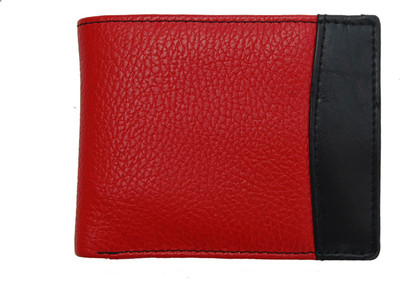 

Divoto Men Red Genuine Leather Wallet(2 Card Slots), Tan and red