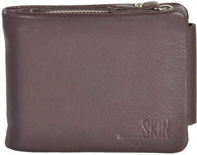 

Second Skin Men Brown Genuine Leather Wallet(10 Card Slots)
