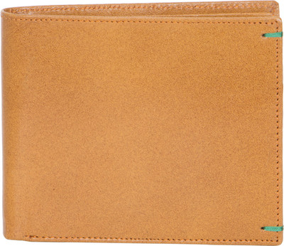 

American-Elm Men Yellow Genuine Leather Wallet(11 Card Slots), Tan