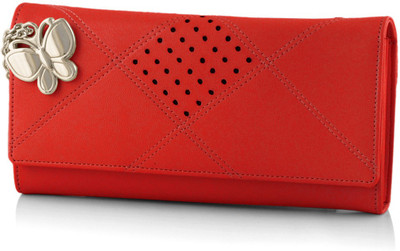 

Butterflies Casual Red Clutch