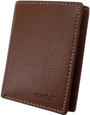 

AurDo Men Brown Genuine Leather Wallet(9 Card Slots)