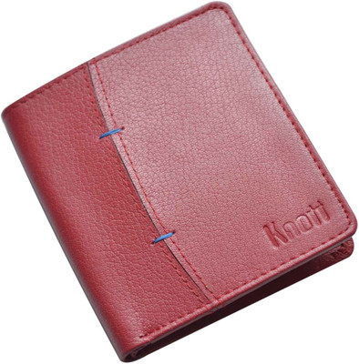 

Knott Men Red Genuine Leather Wallet(5 Card Slots), Red-.9