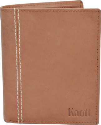 

Knott Men Brown Genuine Leather Wallet(8 Card Slots), Brown-58