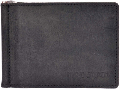 

Hide Stitch Men Black Genuine Leather Money Clip(8 Card Slots)