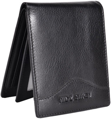 

Hidestitch Boys Black Genuine Leather Wallet(8 Card Slots), Black-04