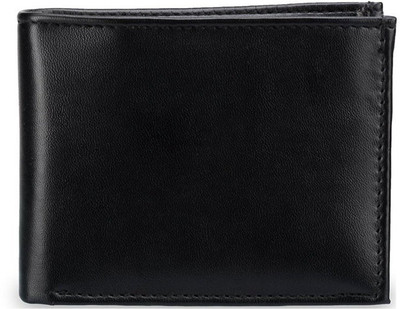 

Rich Club Men Black Genuine Leather Wallet(6 Card Slots)