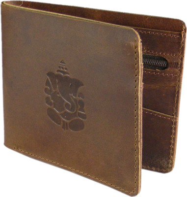 

Hidelink Men Brown Genuine Leather Wallet(7 Card Slots)