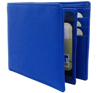 

NUKAICHAU Men Blue Genuine Leather Wallet(10 Card Slots), Blu