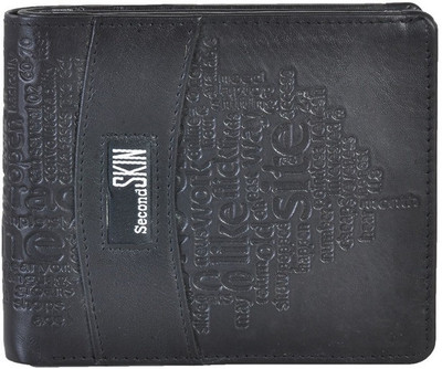 

Second Skin Men Black Genuine Leather Wallet(10 Card Slots)