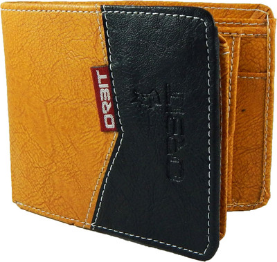 

Orbit Men Tan, Black Genuine Leather Wallet(5 Card Slots), Black;tan