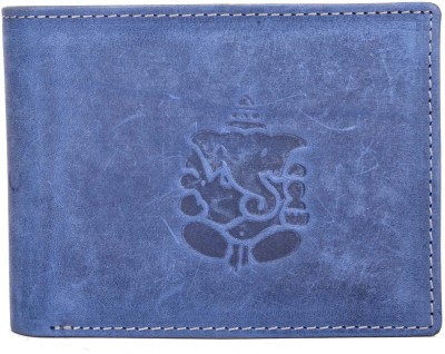 

AJ Fashions Men Blue Genuine Leather Wallet(9 Card Slots), Denim blue