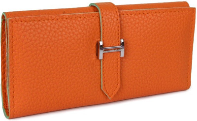 

Kleio Women Orange Artificial Leather Wallet(15 Card Slots)