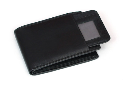 

The Vee Company Men Black Genuine Leather Wallet(3 Card Slots)