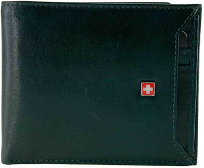 

Swiss Military Men Black Genuine Leather Wallet(10 Card Slots)