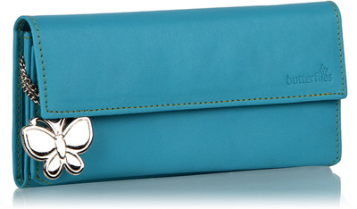 

Butterflies Casual Blue Clutch