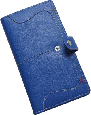 

Knott Women Casual Blue Genuine Leather Wallet(9 Card Slots), Blue/pink