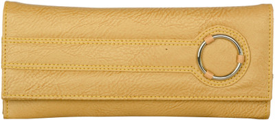 

Cuddle Women Casual Yellow Fabric Wallet(4 Card Slots), Beige