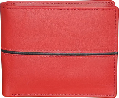 

Style 98 Men Multicolor Genuine Leather Wallet(4 Card Slots), Black:red