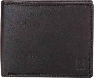 

U+N Men Formal Black Genuine Leather Wallet(7 Card Slots)