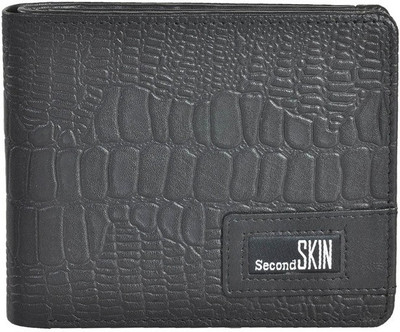 

Second Skin Men Black Genuine Leather Wallet(10 Card Slots)
