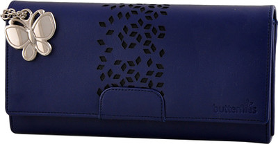 Butterflies Casual Blue Clutch