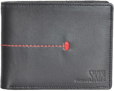 

Second Skin Men Black Genuine Leather Wallet(10 Card Slots)