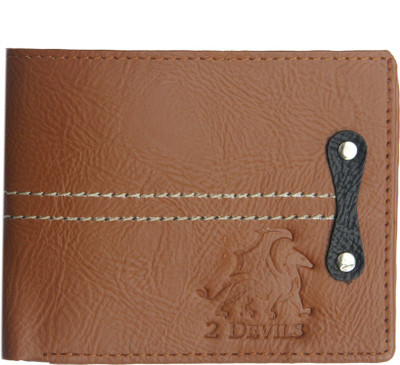 

2 Devils Men Brown Artificial Leather Wallet(6 Card Slots), Multicolor