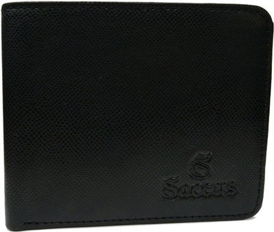 

Saccus Men Black Genuine Leather Wallet(3 Card Slots)