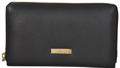 

VALENORE Women Black Genuine Leather Wallet(12 Card Slots)