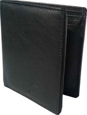 NUKAICHAU Men Black Genuine Leather Wallet(8 Card Slots), Blk 8b