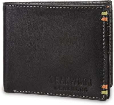 

Teakwood Men Black Genuine Leather Wallet(8 Card Slots)