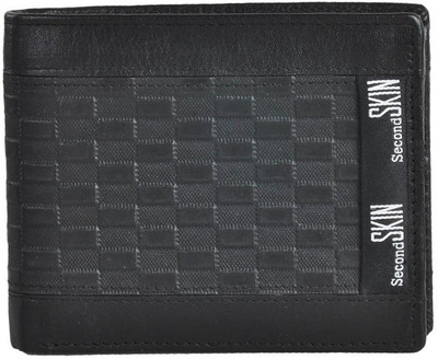 

Second Skin Men Black Genuine Leather Wallet(10 Card Slots)
