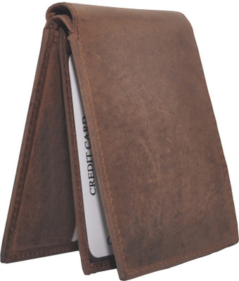 

Accezory Men Brown Genuine Leather Wallet(3 Card Slots)