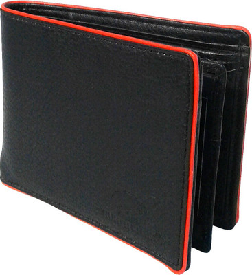 

THE NUKAICHAU Men Red Genuine Leather Wallet(7 Card Slots), Blk red 7