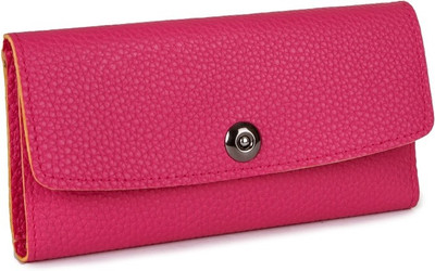 

Kleio Women Casual Pink Artificial Leather Wallet(10 Card Slots)