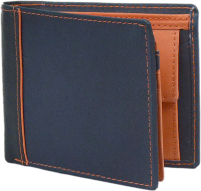 

Hidelink Men Blue Genuine Leather Wallet(7 Card Slots)