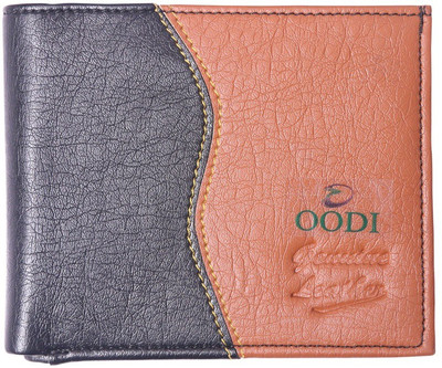 

OODI Men Black Genuine Leather Wallet(3 Card Slots)