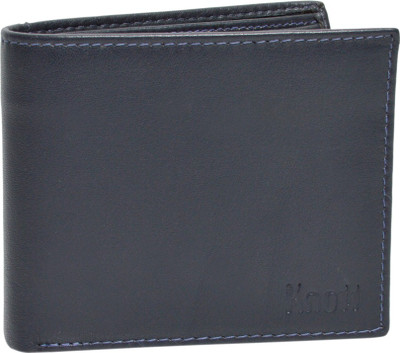 

Knott Men Blue Genuine Leather Wallet(10 Card Slots), Blue-52