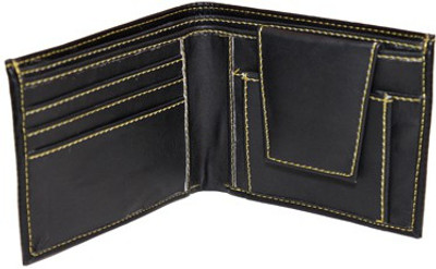 

Essart Men Casual Black Genuine Leather Wallet(3 Card Slots), Black-09