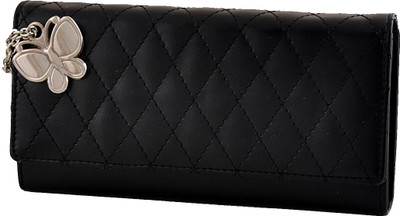 

Butterflies Casual Black Clutch