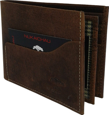 

NUKAICHAU Men Brown Genuine Leather Wallet(10 Card Slots), Hun brn 10
