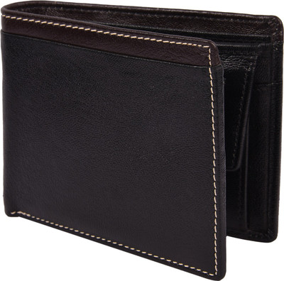 

MOBIPHONICS Men Black Genuine Leather Wallet(10 Card Slots)