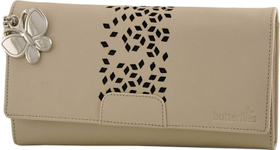 

Butterflies Casual Beige Clutch