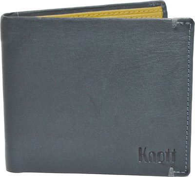 

Knott Men Blue Genuine Leather Wallet(12 Card Slots)