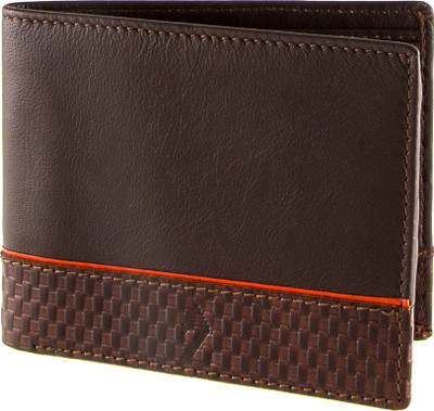 

Zebru Men Brown Genuine Leather Wallet(8 Card Slots)