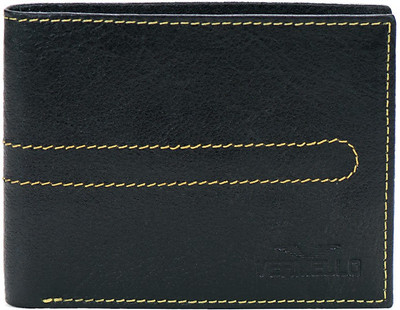 

Vermello Men Black Genuine Leather Wallet(3 Card Slots)
